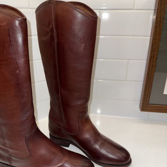Frye Melissa Button 2 Women's Size 8.5B Brown Leather Boots Redwood - Picture 5 of 10